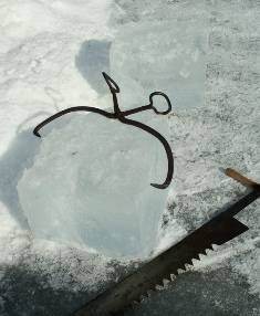 ice tongs and ice saw