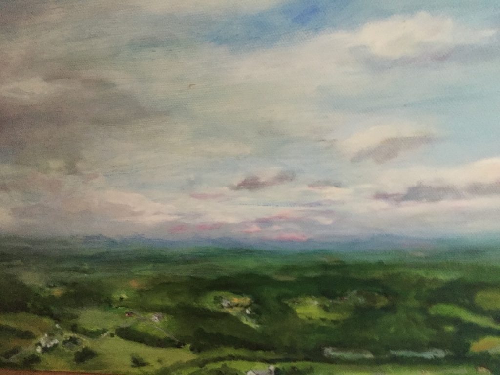 "Farmsin the Valley, North from Mt. Utsayantha" Oil on Canvas by Ellen Wong