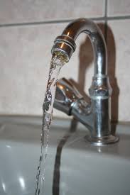 Water flowing from a faucet